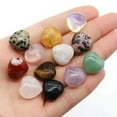 thumbnail image 3 of HOOUN 5PCS Chakra Mini Heart Crystal Pocket Palm Worry Stones Natural Quartz Healing-Fluorite-5pcs (Random), 3 of 9