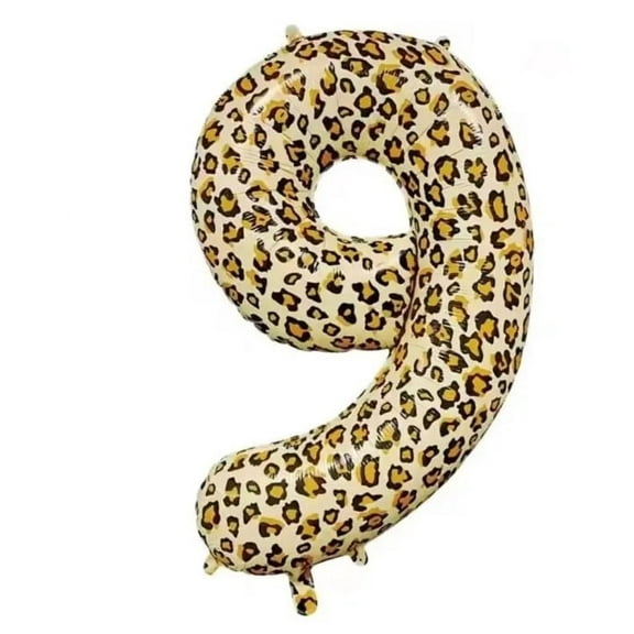Number Nine Balloon Leopard Print Number 9 Balloon 32" Large Milestone Decoration