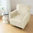 thumbnail image 5 of Eurhowing 1-Piece Stretch Armchair Slipcover, Velvet Anti-Slip Chair Covers with Arms, Soft Accent Chair Cover for Living Room, Office, Banquet, Beige, 5 of 8