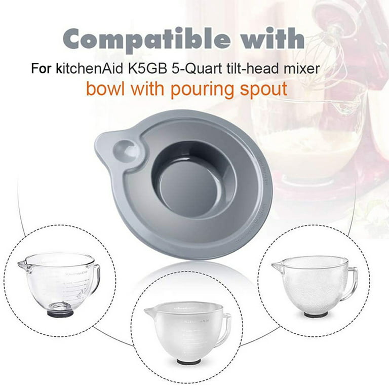 Leaveforme Tilt Head Lid Sealing Cover for KitchenAid K5GB 5-Quart Mixer  Glass Bowl Holder 