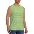 thumbnail image 2 of Disketp Green Gingham Sleeveless Tshirts For Men, Muscle Shirts For Men Dry Fit Tank Top-Large, 2 of 8