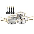 thumbnail image 1 of NutriChefKitchen Kitchenware Pots &amp; Pans Set - 16-Piece Set Clad Kitchen Cookware with Nylon Utensils,Prestige Ceramic Non-Stick Coating, Stylish Kitchen Cookware (NCSTS16), Stainless,, 1 of 8