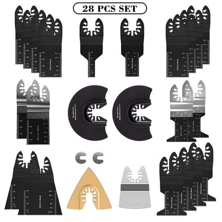 

28 Pcs Oscillating Saw Blades Set Universal Wood and Metal Multi Tool Blades