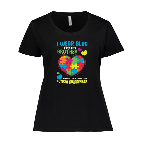 Inktastic I Wear Blue for my Brother Autism Awareness Women's Plus Size T-Shirt