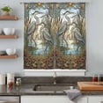 thumbnail image 5 of Vintage Cranes Sheer Curtains 108 Inches Extra Long, Country Retro Chic Glass Flower Textured Light Filering Curtains, Privacy Drapes Simi Floor to Veiling Curtain for Living Room Window Treatment, 5 of 9