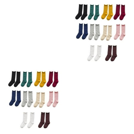 

wrea 2pcs Winter Autumn Children Solid Color Socks Candy Color Kids Long Sockings Baby Toddler Cotton High Socks