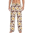 thumbnail image 2 of Long Pajama Pants for Men, Chocolate Bread Waffle Print Comfort Mens Bottoms Sleep Pants with Pockets, Soft Pj Pants Lounge Pants for Men, 2 of 7