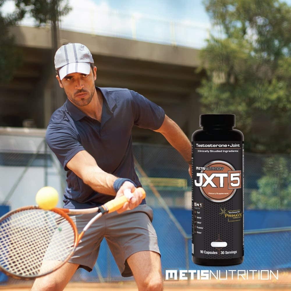 Metis Nutrition JXT5 Testosterone Booster and Joint Health - 5-in-1 Men's Health Supplement to Libido, Prostate, and Vision - Test Boost, Joint Support, and Improve Energy (90 Capsules)
