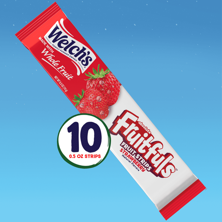 Welch's Fruitfuls Strawberry Fruit Snacks Strips, 0.5oz, 10 Count