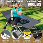 MOPHOTO XXL Oversized 78 Portable Heavy Duty Camping Cot for Adults, Rollaway Guest Bed Sleeping Cot with Mattress, Outdoor Folding Bed with Carry Bag