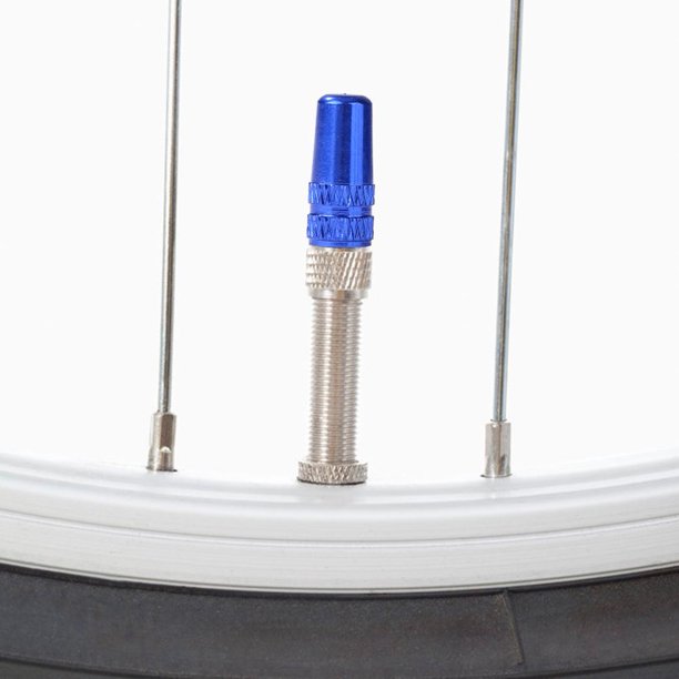 Tapa de válvula de boquilla de gas de neumático de bicicleta de aleación de aluminio cubierta de polvo de ciclismo (azul) Likrtyny paseo en bicicleta