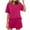 Hot Pink, variant on Chbgutlmr Lounge Sets for Women 2 Piece Round Neck Short Sleeve Tops Loose Shorts Comfy Sleepwear Outfits