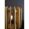 thumbnail image 2 of Kalalou Carved Wooden Table Lamp With of White Barrel Shade, 2 of 4