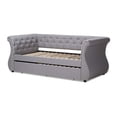 thumbnail image 5 of Baxton Studio Cherine Classic and Contemporary Fabric Upholstered Daybed with Trundle, Multiple Colors, 5 of 9