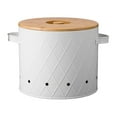 thumbnail image 3 of Fiocias Potato Storage Tin with Lid Potato Onion Garlic Storage Bin for Kitchen Home White Large, 3 of 9
