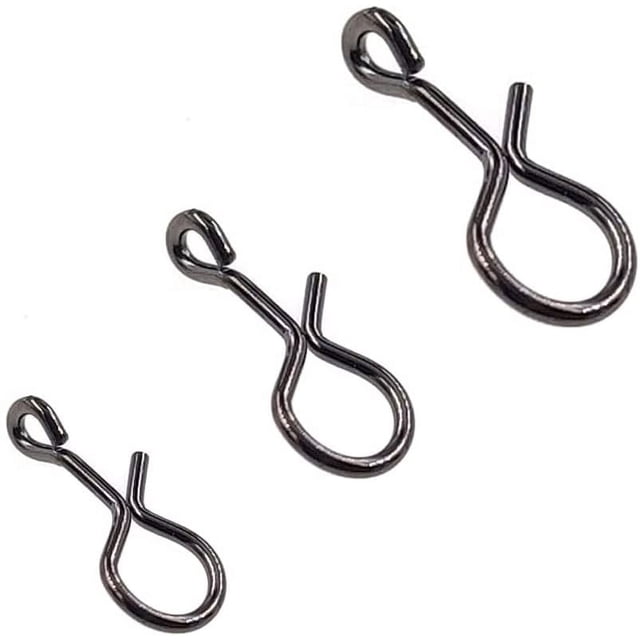 Broches rápidos sin nudos para pesca con mosca, broches sin nudos, broche de conexión de cambio rápido para moscas, anzuelos y señuelos, Color negro, paquete de 100