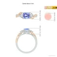 thumbnail image 5 of ANGARA Natural Cushion 1.05 ct Tanzanite & Half Moon Diamond Leaf Ring in 14K White & Rose Gold for Women (Size-6mm) | December Birthstone, Anniversary Jewelry Gift for Women | Natural Tanzanite Ring, 5 of 9