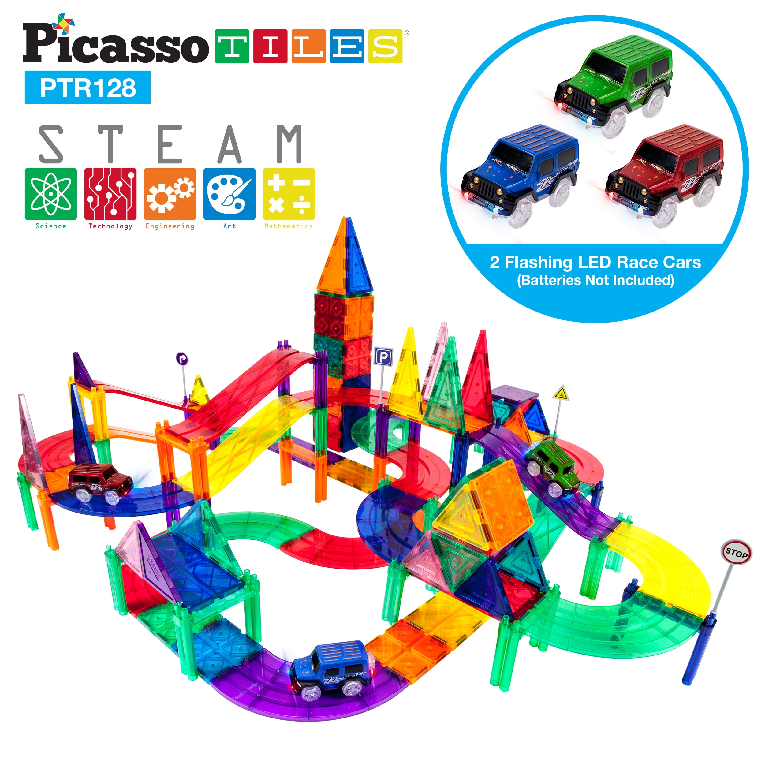128pcs Packs DIY Magnetic Tiles Magnetic Building Toys Educational Blocks Sets 