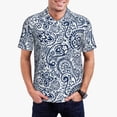 thumbnail image 5 of Yiaed Paisley4Print Men's Short Sleeve Polo Shirt,Golf Polo for Men Three-Button Golf Shirt Athletic Casual Collared T-Shirt- Small, 5 of 7