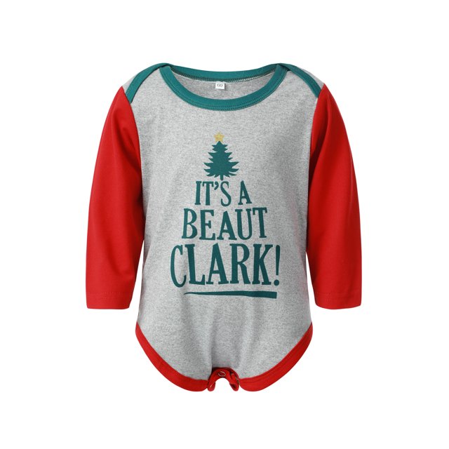 ITFABS Ensemble de Pyjamas de Noël pour la Famille, Hauts à Imprimé de Lettres + Pantalons/combinaison