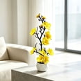 thumbnail image 4 of Potted Silk Fake Flowers Tabletop Decor, Small Artificial Plants Indoor with Adjustable Branches&Ceramic Pot for Tea Living Room Study Desk Home Decor, 4 of 6