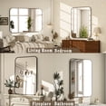 thumbnail image 3 of BEAUTYPEAK Bathroom Mirror 24x36 inch, Modern Round Corner Vanity Wall Mirror,Black, 3 of 8