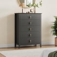 thumbnail image 7 of EastVita Fluted Dresser for Bedroom 43 Tall Storage Organizer Cabinet Living Room Hallway Entryway Black, 7 of 7