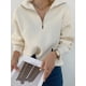 thumbnail image 4 of Suéteres de invierno para mujer, color gris liso, cuello alto, informales, holgados, con cremalleras gruesas, hermosos suéteres de gran tamaño para mujer, 4 of 5