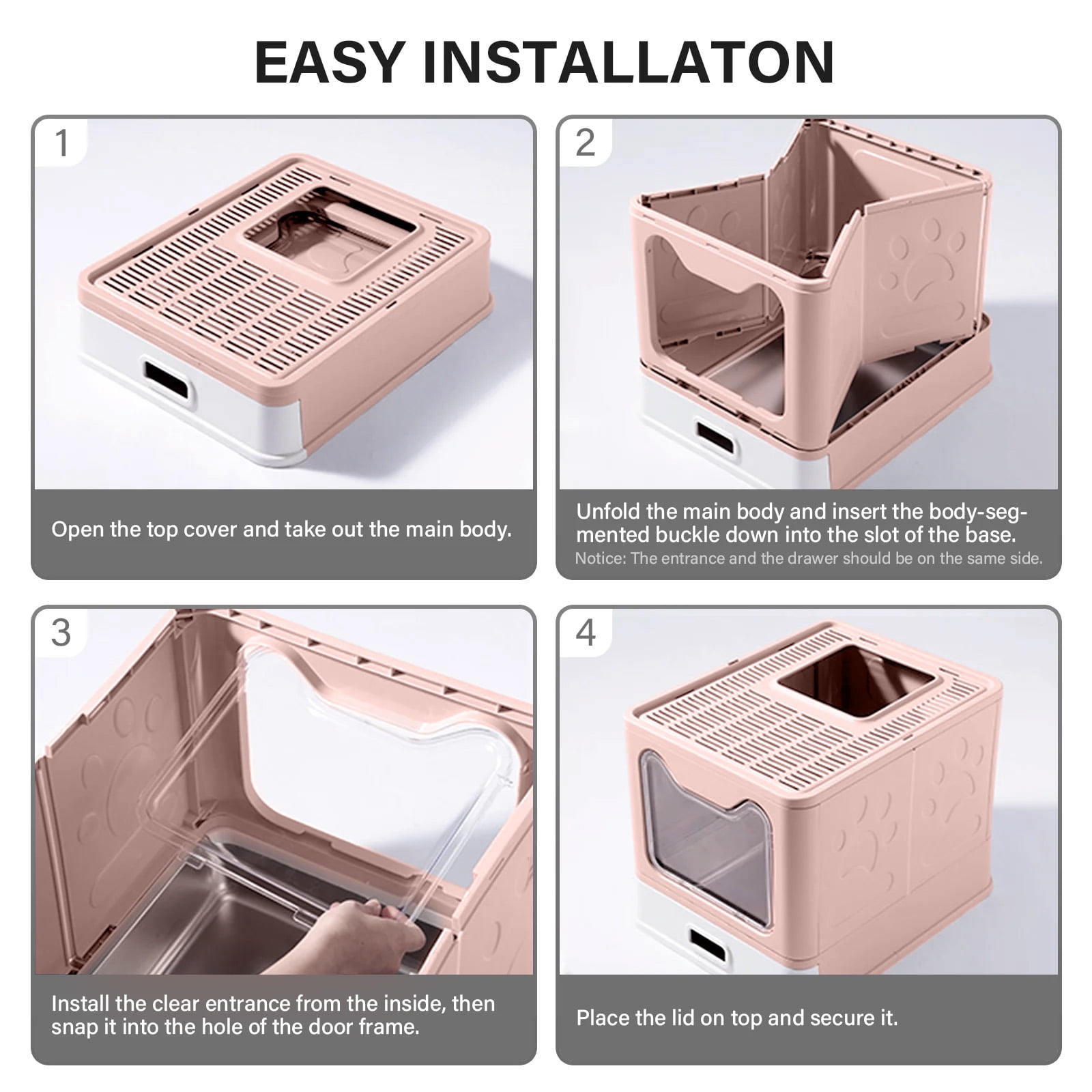 Tidy Cats Enclosed Stainless Steel Cat Litter Box With Lid
