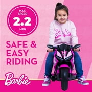 6V Barbie Motorcycle Ride on, Max 1 mph, for Kids Ages 3+ Years, by Flybar