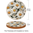 thumbnail image 3 of Daisy 6PCS Round Microfiber Leather Cup Coasters, 11x11 cm/4.3x4.3 in - Set of 6 Drink Coasters for Home Decor, 3 of 6