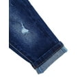thumbnail image 6 of KIDSCOOL SPACE Baby Girl Boy Jeans,Little Kid Elastic Band Inside Ripped Red Embroidered Denim Jeans Pants,Deep Blue,12-18 Months, 6 of 6