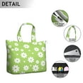 thumbnail image 3 of White Bloom Daisy Overnight Bag Boho Floral Duffel, Lightweight, , Multiple Pockets, Airplane Friendly, 3 of 5