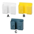 thumbnail image 4 of Cateissary Organizador de almacenamiento de teléfono, estante de pared adhesivo Universal de plástico, sin costura, soporte para artículos Almacenamiento y organización del hogar amarillo, 4 of 6