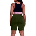 thumbnail image 3 of Domuza Womens Plus Size Biker Yoga Shorts with Pocket, High Waisted Tummy Control Workout Elastic Athletic Gym Shorts Army Green 3XL, 3 of 3
