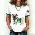 thumbnail image 2 of Shirts For Women Tees Tops Cute Animal Dog Graphic Color Block Short Sleeve Layer Clothes White, 2 of 5