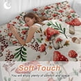 thumbnail image 4 of Cal King 4 Piece Bedding Set Red Mushrooms Maple Leaves on Retro Soft Breathable Duvet Cover and Pillowcase,Rural Plant Duvet Cover Set Washable Bed Sheets for Bedroom Dormitory Guest Room, 4 of 9