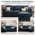 thumbnail image 4 of Sobaniilo 79" Convertible Sectional Sofa Couch, Linen Fabric L Shaped Couch with Reversible Ottoman, 3-Seat Small Sectional Sofa Couches for Living Room, Apartment, Small Space, Beige, 4 of 8