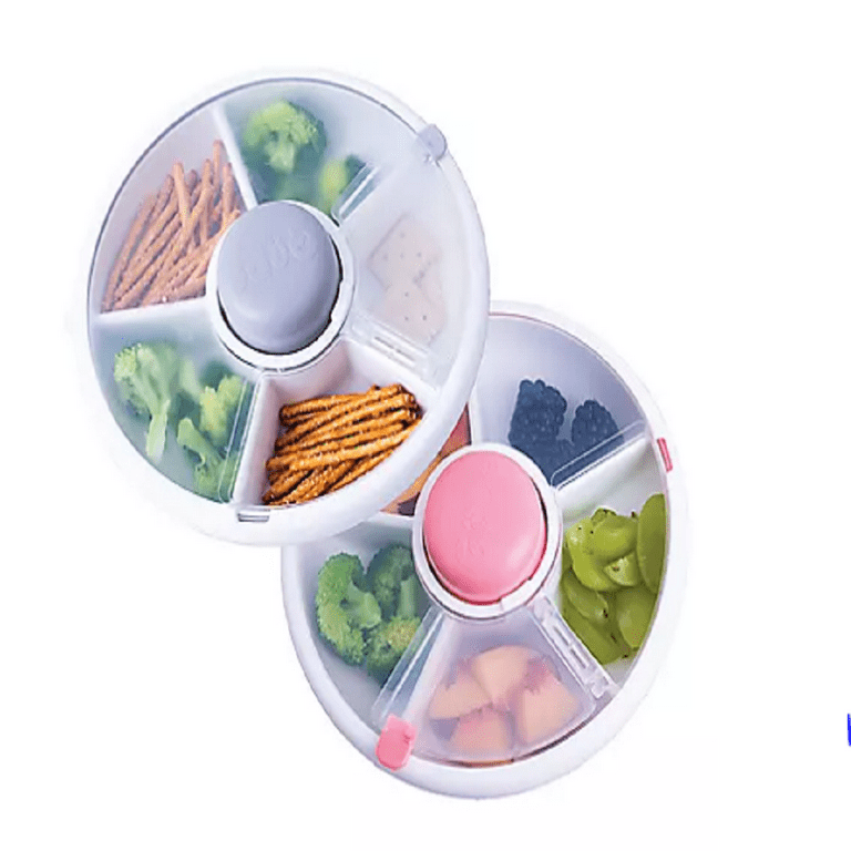 GoBe Kids Snack Spinner Bundle with Hand Strap and Sticker Sheet - Reusable  Snack Container with 5 Compartment Dispenser and Lid | BPA and PVC Free 