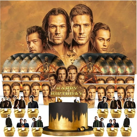 Supernatural Birthday Cups Party Supplies Decor Backdrop Plates Fans Decorations Banner