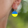 thumbnail image 2 of Pendientes de la bandera nacional ucraniana de moda para mujer colgante de gancho de cristal redondo (1) Likrtyny Para estrenar, 2 of 8
