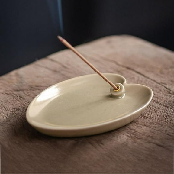Warmself Incense Holder Modern Minimalist Circular Incense Stick Burner for Cones or Sticks for Yoga & Meditation, Enhance Atmosphere,Ceramic Ash Catcher Ink Blue