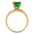 thumbnail image 4 of 1.5 ct Princess Cut Simulated Emerald Solitaire 18K Yellow Gold Womens Engagement Ring, 4 of 5