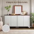 thumbnail image 1 of Buffet Bahut Cannelé Yiwa, Armoire de Rangement de 61 Pouces, 4 Portes, Tablettes Ajustables, 1 of 8