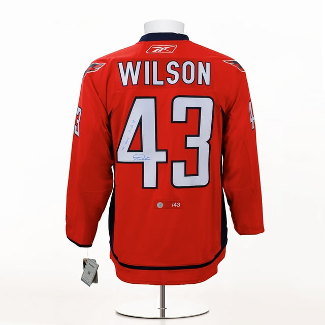 Tom Wilson Washington Capitals Chandail Reebok Signé et Daté du 1er But #/43