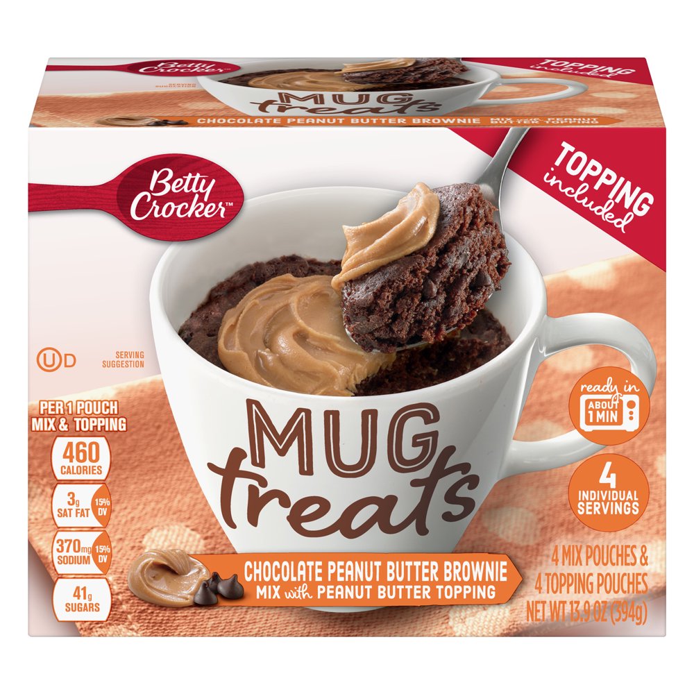 Betty Crocker Mug Treats Chocolate Peanut Butter Brownie 13.9 oz Box