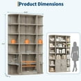 thumbnail image 7 of 75" Tall Book Shelf and Bookcase,6 Tier Bookshelf with Doors and Open Shelves,Freestanding Wood Display Shelves with Book Storage Cabinet for Home Office, Living Room, 7 of 7