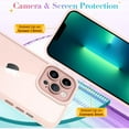 thumbnail image 4 of for iPhone 13 Pro Max Case Sparkly Diamond Crystal Metal Bling Camera Lens Cover Back Clear & Matte Bumper Silicone Shockproof Protective Case + Screen Protector for Girls and Women -Pink, 4 of 6