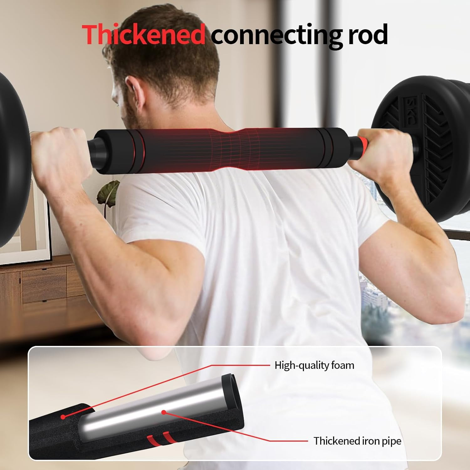 Adjustable Dumbbell Set 20-80lbs, 4-in-1 Home Gym Equipment with Barbell Kettlebell Stand for Strength Training