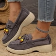 thumbnail image 6 of Women's Casual Plus Size Beaded Bow Walking Shoes, Suede Round Toe Loafers Design with Breathable Lining, Comfortable Slip on Sneakers for Daily Wear, 6 of 6